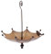 Rustikaler brauner Regenschirm-Vogelfutterspender, Vogel-Wasser-Futterspender, hängende Vogelfutterstation, Wasserschale, Metall-Gartendekoration, hängende Wildtier-Futterstation