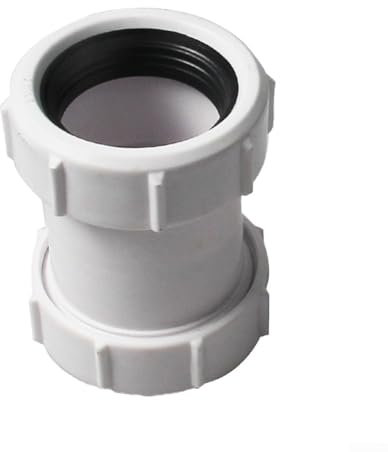 Gdfnmogo Adaptador de drenaje para fregadero de cocina, conector de tubería de drenaje de PVC, PP, diseño roscado blanco, flujo de agua eficiente a prueba de fugas