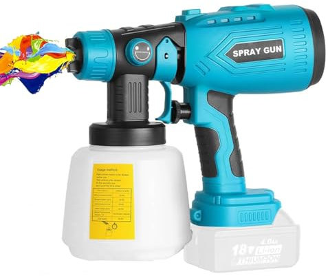 Cordless HVLP Paint Sprayer for Makita 18V Battery Tool,200W Brushless Handheld Electric Paint Spray Gun with 1000ML Container for DIY Small Projects:Fence,Cabinets,Chairs(No Battery)