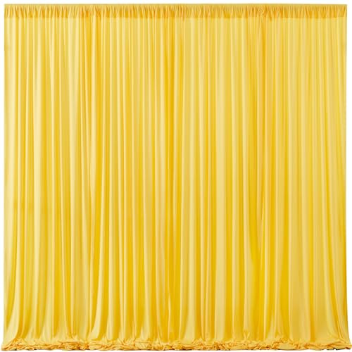 Yellow Backdrop Curtains-Wrinkle-Free Polyester Photography Drapes Party Curtain Background for Baby Shower Wedding Decorations- 40 X10FT