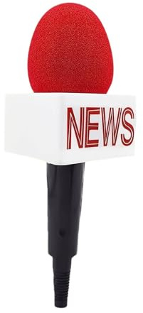 Cosplay Reporter Microphone Prop For Halloween TV Interview Role Play Costume Accessory Hyf794 (Red, 23X11CM)