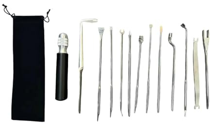 MagiDeal Piano Regulating Tool Kit Piano Tools Accessory Replace Maintenance Multi Purpose Metal Equipment DIY with Combination Handle, 13 piece