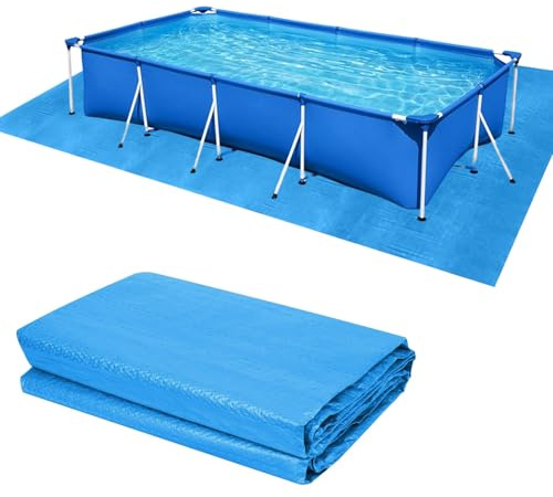 Paño para el Suelo de la Piscina,Tapiz Suelo Piscina,Protector de Suelo para Piscinas Plegable,Alfombra de Protección Azul,para Piscinas Hinchables