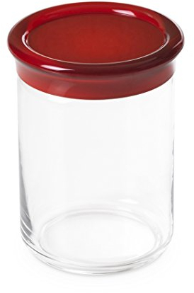 OMADA Design Barattolo Cucina in Plastica da 1 lt, Contenitore per Pasta, Alimenti, Made in Italy, Lavabile in Lavastoviglie, Linea Trendy, Rosso