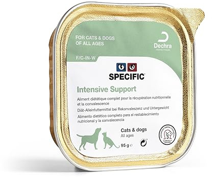 Specific Intensive Support (F/C IN-W) 7 x 95 g - Nassfutter - Fördert die Genesung, Hoher Energiegehalt, Hochverdaulich - Für Sonde - Für ausgewachsene Katzen/Hunde - Allergy