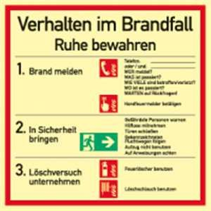 Schild Folie Aushang Verhalten im Brandfall | langnachleuchtend | selbstklebende Folie 18x18 cm | DIN EN ISO 7010 | Aufkleber Brandfall Verhaltensregel Betriebsaushang Hinweisschild Brandschutz
