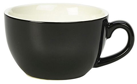 Genware Bowl Shaped Cup Black 12oz/340ml, Pack of 6