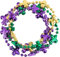 Amscan Mardi Gras Fleur-de-Lis Bead Bracelets (4 Pack), Multi Color, 7.7 x 2.75
