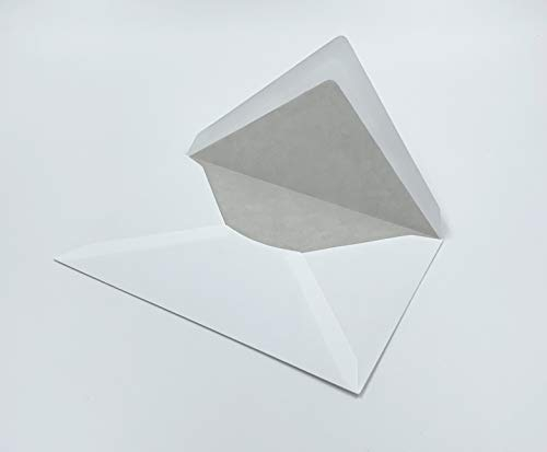 50 Leinen-Kuverts mit hellem Seidenfutter in C6, 162 x 114 mm, spitze Klappe