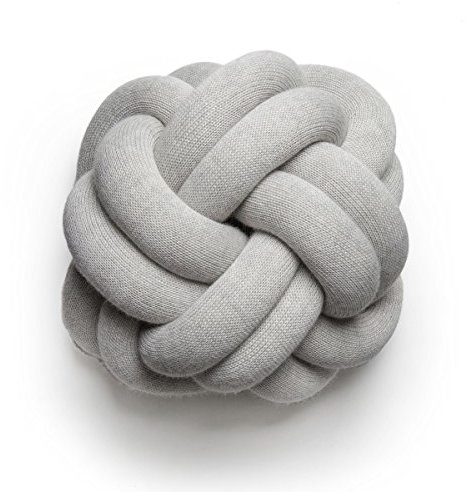 Design House Stockholm Knot Kissen, weißgrau waschbar bei 30°C LxBxH 30x30x15cm