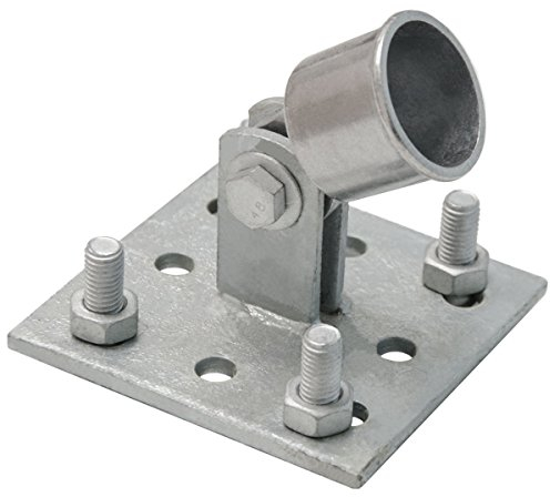 NIEDERBERG METALL Strebenplatte 10x10cm inkl. Strebenkappe Strebenhalter für Zaunstreben mit Ø34mm Aufschraub-Platte für Einschlag-Bodenhülsen Pfostenträger feuerverzinkt Silber