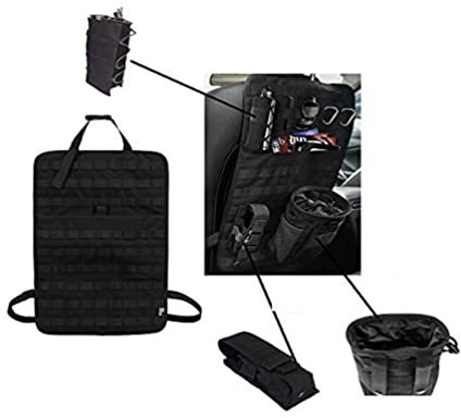 Tactical Expedition Auto Fahrzeug Sitz zurück MOLLE Organizer mit Flasche/Taschenlampe/Recycle Pouch - Airsoft Paintball temporäre bewaffnete Depot Universal Seat Storage Cover
