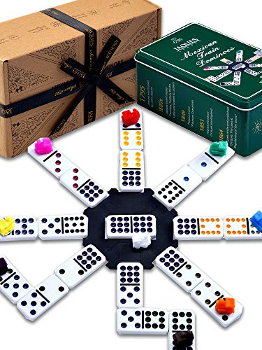 Jaques of London Mexican Train Dominoes Game | Dominos Set for Children & Adults | Traditional Family Tile Games in a Tin Box | Since 1795…