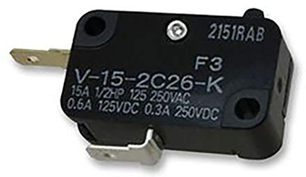Omron Microswitch fits Shurflo Pump V-15-2C26-K PIN PLUNGER SPST-NC 15A 250V