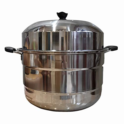 Acier inoxydable Steamer/marmite à soupe 3 couches grande capacité commerciale avec vapeur 50cm épaissie king size restaurant de l'hôtel Adapté for Cuisinière gaz/Cuisinière à induction