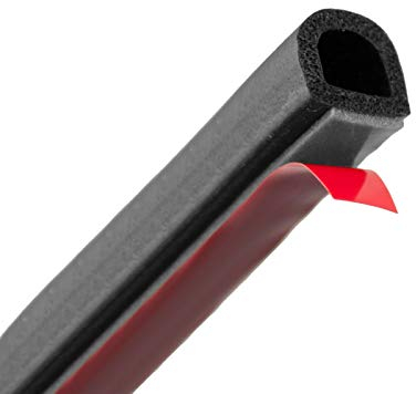 Onpira® Gummidichtung selbstklebend Schwarz – 7 Größen wählbar 8x6mm, 9x8mm, 10x8mm, 12x10mm, 14x12mm, 16x14mm, 20x18mm – Türdichtung, Fensterdichtung, Dichtungsband für Türen, Fenster, Auto &Haushalt