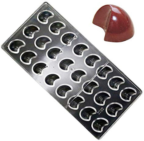 Molde de policarbonato para chocolate, molde de caramelo, molde de plástico duro transparente para hornear, herramientas de pastelería, luna creciente