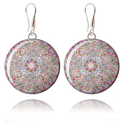 Boho Groß Mandala Design Rund Leicht Ohrringe Hängend Schmuck für Damen