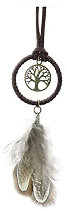 Traumfänger Schlüsselanhänger, Asudaro Böhmen Stil Feder Dreamcatcher Taschenanhänger Schlüsselbund Keychain Dekoration Auto Schlüsselanhänger Feder Geldbörse Anhänger Geschenk,Braun