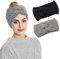 Fashband Strick-Stirnband für Winter, dicke Chenille-Ohrenwärmer, elastisch, gedreht, gehäkelt, Kopfwickel für Damen und Mädchen, Grau (2 Stück)