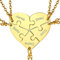 GOLDCHIC JEWELRY Gold Customized Personalized 5 Set Necklaces, Matching Heart Puzzle Puzzle Piece For Family Best Friend BBF Gift
