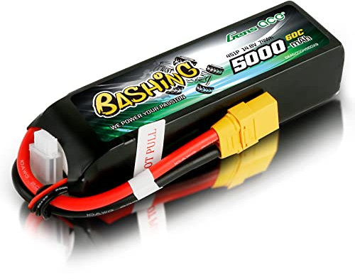 Gens ace 4S Lipo Batterie 5000mAh 14.8V 60C 4S Bashing Batterie avec connecteur XT90 pour la Plupart des Voitures RC à l'échelle 1/8 1/10