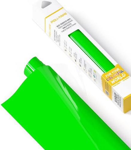 POLI-FLEX® TURBO® - Transferfolie für Textilien - Flexfolie zum Aufbügeln, Plotterfolie für DIY Shirts, Neon Grün matt, 30,5 cm x 122 cm