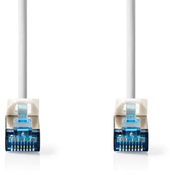 NEDIS Cat 6a Kabel | S/FTP | RJ45 Stecker | RJ45 Stecker | 3.00 m | Snagless | Rund | LSZH | Weiss | Label