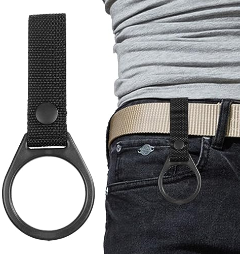 Nupaque Flashlight, Nylon Clip, Leather Belt Holder for D-Cell Flashlight, Water Bottle Holder Clip, Belt Backpack Hanger, Webbing Buckle Outdoor Camping Accessories
