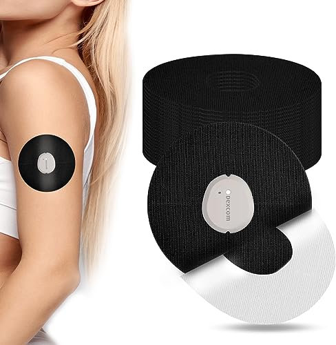 20 Packs Dexcom G7 Adhesive Patches Waterproof - Breathable Dexcom One Patches G7 Sensor Tape for Dexcom G7 Overpatch Protection for 10 Days by YOUSHARES (Black)