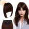 Clip-In Pony Haarteil - Synthetische Haarverlängerungen Front Fringe Extensions - Echthaar Haarteile One Piece (Dunkelbraun)