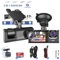 Fleau Tech Dashcam für Auto 3 in 1 – Vorder- und Rückkamera – Bewegungserkennung und Parkmodus – G-Sensor – Full HD – 170°-Weitwinkelobjektiv – Loop-Aufnahme – Micro-SD-Karte 32 GB