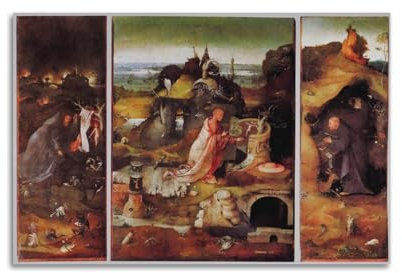 Hieronymus Bosch-Poster mit Einsiedler-Saints Triptychon auf Leinwand, Wandkunst, Kunstdruck, hängendes Foto, Geschenkidee, Dekoration, Zuhause, Kunstwerke, 50 x 75 cm