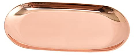 ABOOFAN Plateau De Service En Acier Inoxydable Poli Miroir Grand Format Couleur Or Rose Pour Collations Rangement De Bijoux Pour La Décoration Intérieure