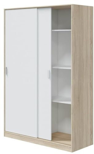 Armario 2 Puertas Correderas y Estantes, para Dormitorio o Habitacion, Modelo Veneti Medidas: 120 cm (Largo) x 200 cm (Alto) x 50 cm (Fondo)