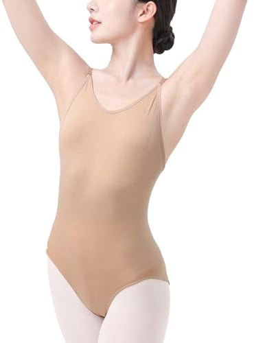 flexdans Hautfarben Ballett Trikot Body Turnanzug Gymnastik Tanzen Unterwäsche für Kinder und Damen Adult L/XL
