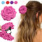 Clips de Pelo con Rosas, Pinzas para el Pelo con Flor de Rosa, Accesorios para Mujeres y Niñas (Rosa, Unos 9 cm)