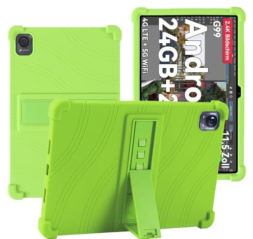 YHFZR Coque pour Blackview Mega 1 Tablet 11,5 Pouce, Silicone Antichoc Léger Housse de Protection avec Support Stand pour Blackview Mega 1 Tablet 11,5 Pouce, Vert