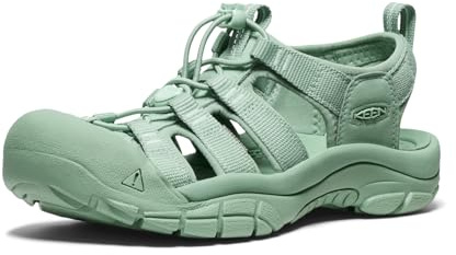 KEEN Women's Newport H2 Closed Toe Water Sandals, Monochrome/Granite Green, 9