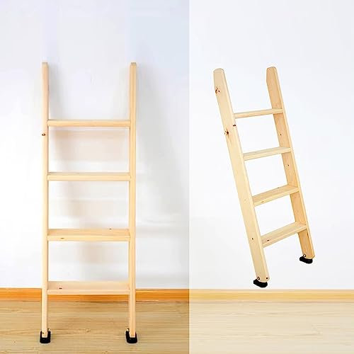 FZZIBQYR Solid Wood Loft Ladder with Hooks ＆ Non Slip Feet, Heavy Duty Bunk Bed Ladders, Multi-function Climb Ladder for Motorhome Travel Trailers