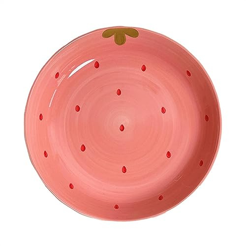 XRYUXECJ Vaisselle, Assiettes à dîner, Assiette à fraises en céramique de 8 pouces, assiette à pain, assiette à salade, assiette à dessert, vaisselle en céramique, assiettes de cuisine