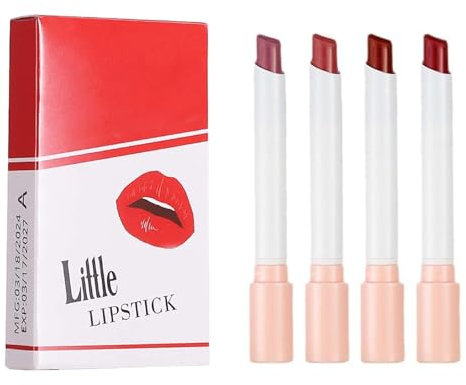 EONFAVE Matte Lippenstift Set, 4 Farben Lipstick Kit, Lipgloss Hochpigmentierter, Samtige Lippenfarbe Sets für Farbintensiv, Wasserdicht, Langanhaltende, Glatt, Non-Stick Cup (A)