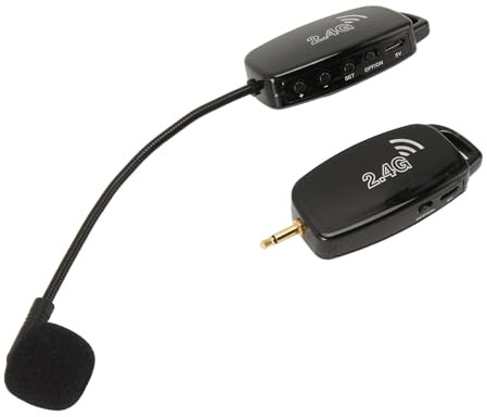 Depisuta Microphone Erhu sans Fil 2,4 G, Micro pour Violon avec Réduction du Bruit, Adaptateur 3,5 Mm à 6,35 Mm, Micro Anti-interférence pour Instruments