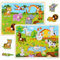 Lvefyti 2 Stücke Holzpuzzle Steckpuzzle Kinder,Greifpuzzle Holzspielzeug Cartoon Tiermuster Kinderpuzzle Lernspielzeug für Baby Kinder Junge Mädchen