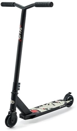 Kinderkraft Solis Scooter ab 5 Jahr, Kinderroller bis zu 100 kg, Tretroller, Stahbremse, Schwarz