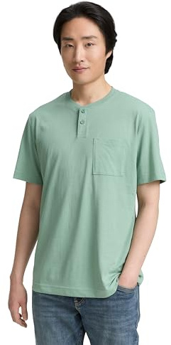 Tom Tailor Herren Henley T-Shirt mit Brusttasche