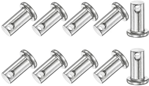 M METERXITY 10 Stück Einloch Klauenstifte, M8 x 16mm 304 Edelstahl Flachkopf Klauenstifte für mechanische Verbindungen/Lastwagen/Rasenmäher, Verbindungsstift Scharnier Wiederverwendbar