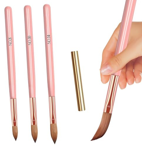 Acrylic Nail Brush Set – 3PCS Professional Nail Brushes for Acrylic Powder & Nail Extensions – Durable, Smooth & Easy to Use