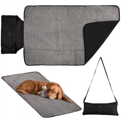volumoon Hundedecke, Haustierdecke Schlafmatte, Waschbar Fleecedecke, Tragbare Überwurfdecke für Haustiere, Oxford-Gewebe mit Aufbewahrungstasche, Fleecedecke für Draußen, Camping 70 x 100 cm