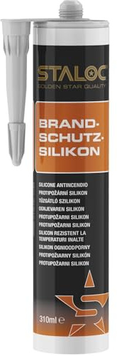 Staloc Silikon hitzebeständig weiß - Brandschutzsilikon gemäß DIN4102 Klasse B1 & EN13501-1 / Klasse E, 310ml